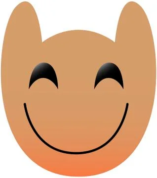 Funny owl face of a set with big eyes. Happy Kawaii Emoji. Icon Stock Illustration