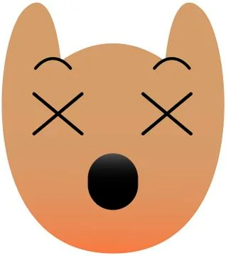 Funny owl face of a set with big eyes. Dead Kawaii Emoji. Icon 스톡 일러스트