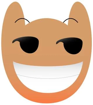 Funny owl face of a set with big eyes. Smirking Kawaii Emoji. Icon Ilustración de archivo