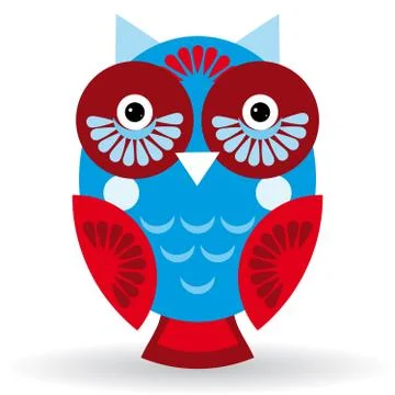 Funny owl on white background. vector Stock Illustration
