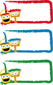 Funny Paint Frames Stock Illustration