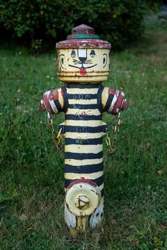 Funny painted fire hydrant Stock Photos