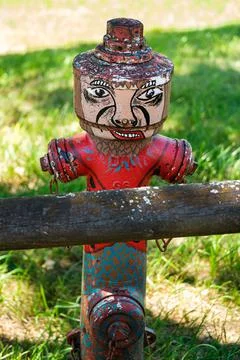 Funny painted fire hydrant Stock Photos