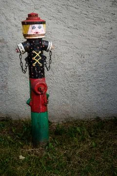 Funny painted fire hydrant Stock Photos