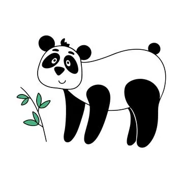 Funny panda stands isolated vector illustration Stock Illustration