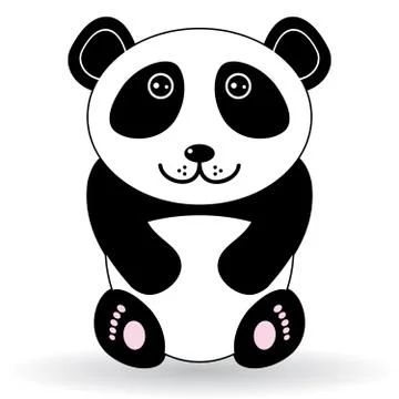Funny panda on a white background. Stock Illustration