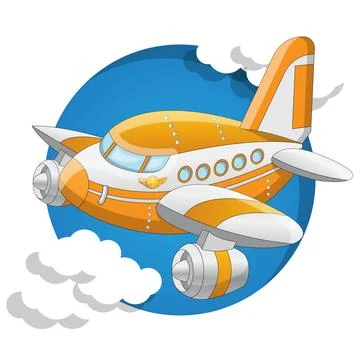 Funny passenger plane. Stock Illustration