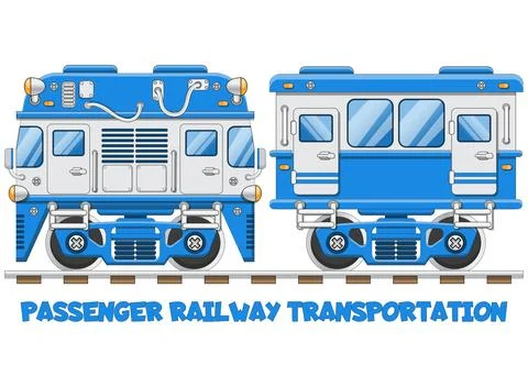 Funny passenger train. Stock Illustration