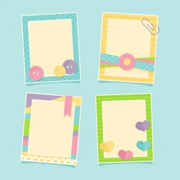 Funny pastel photo frames pack Stock Illustration