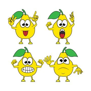 Funny pear character Stock Illustration