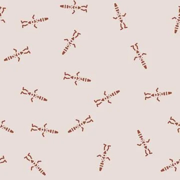 Funny pen character glyph vector seamless pattern Stock Illustration
