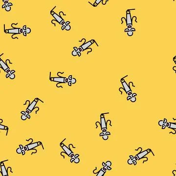 Funny pen character vector seamless pattern Stock Illustration