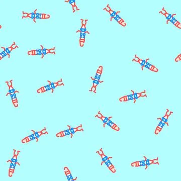 Funny pen character vector seamless pattern Stock Illustration