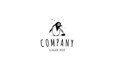 Funny Penguin vector logo image Stock Illustration