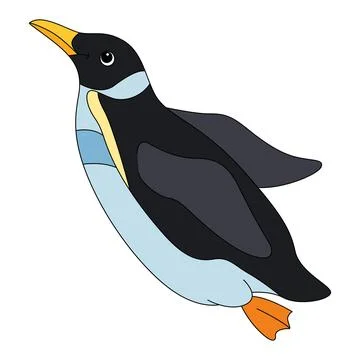 Funny penguin on a white background Stock Illustration