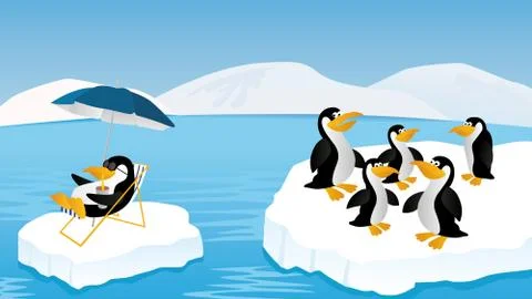 Funny penguins Stock Illustration