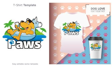 Funny pet t-shirt, Cool Dog Owner Gift. Funny Dog T-Shirt. Stock Illustration