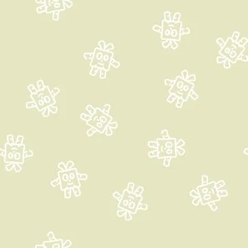 Funny pet toy line vector seamless pattern Stock Illustration