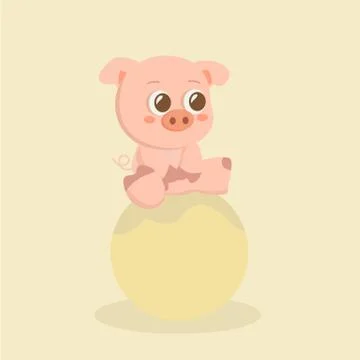 Funny pig vector. Stock Illustration