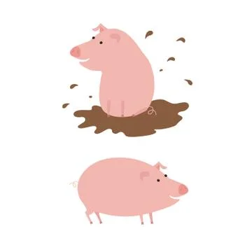 Funny pigs vector. Stock Illustration