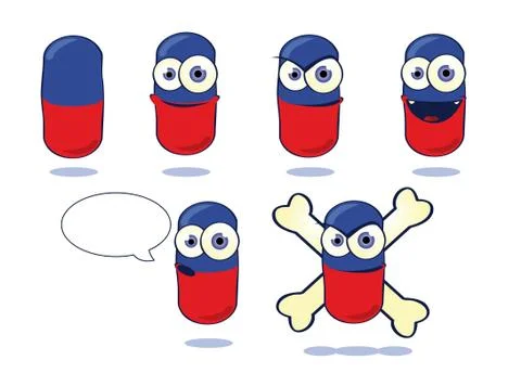 Funny pill Stock Illustration