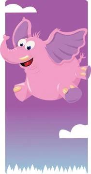 Funny pink elephant Stock Illustration
