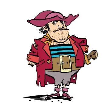 Funny pirate captain Stock Illustration