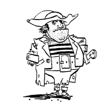 Funny pirate captain Stock Illustration