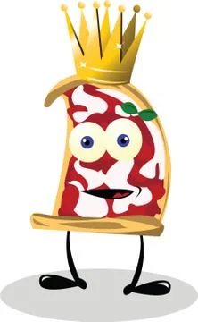 Funny pizza king Stock Illustration