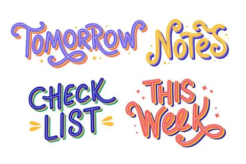 Funny planner sticker pack Stock Illustration