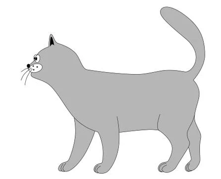 Funny playful gray cat Stock Illustration