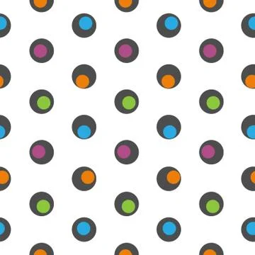 Funny polka dot abstract seamless pattern Stock Illustration