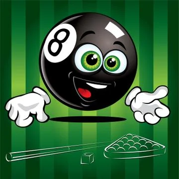 Funny pool ball Stock Illustration