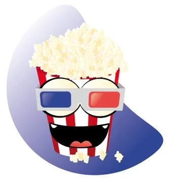 Funny pop corn 3d Stock Illustration