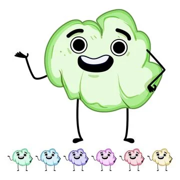 Funny popcorn character cartoon vector graphic Stock Illustration