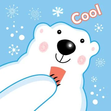Funny portrait of a polar bear Stock Illustration