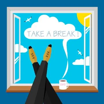 Funny poster a break Stock Illustration