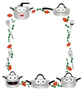 Funny Pots Frame Stock Illustration