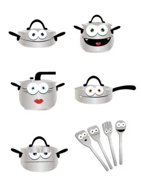Funny Pots Stock Illustration