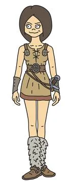 The funny princess warrior Stock Illustration