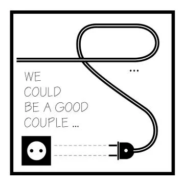 Funny print socket and plug Stock Illustration