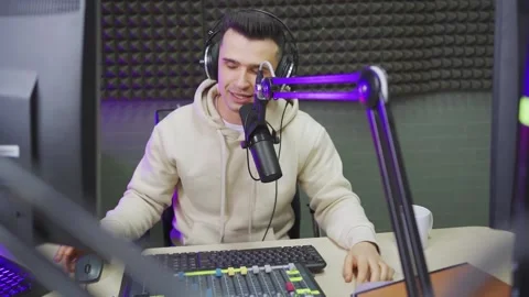 funny professional radio host with Stock Video Pond5