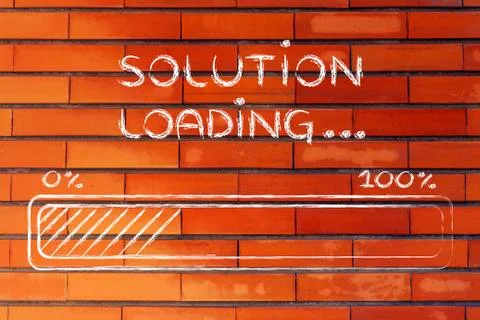 Funny progress bar with solution loading Stock Illustration