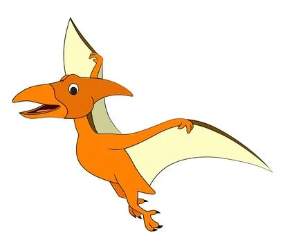 Funny pteranodon dinosaur on white background Stock Illustration