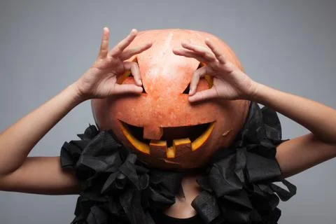 Funny pumpkin face Stock Photos