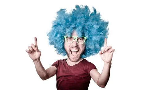 Funny puppet big head man Stock Photos