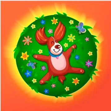 Funny puppy, lying down and relaxing Illustrazione stock