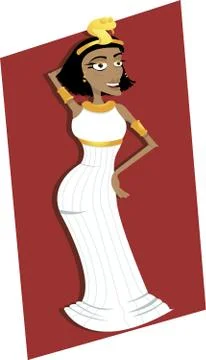 Funny queen cleopatra Stock Illustration