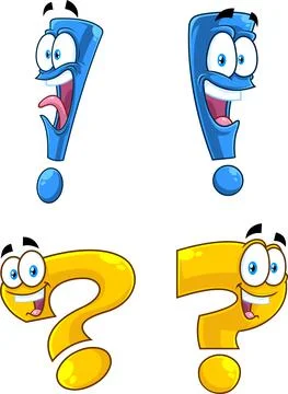 Funny Question Mark Cartoon Characters Stock Illustration