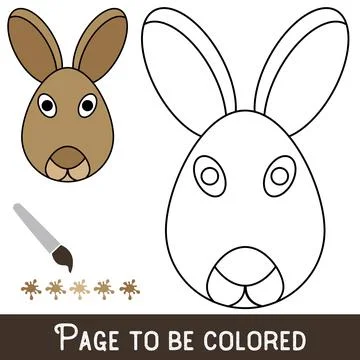 Funny Rabbit Face to be colored, the coloring book for preschool kids with ea Stock Illustration